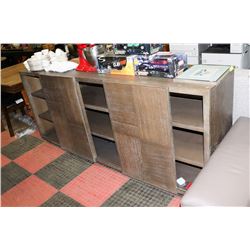 BROWN WOOD MULTI SHELF 2 SLIDING DOOR MEDIA CENTER