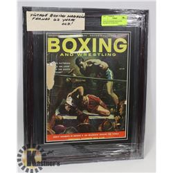 VINTAGE BOXING MAGAZINE FRAMED 62 YEARS OLD