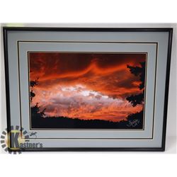 SIGNED MATTED SUNSET PRINT.