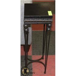 METAL MARBLE TOP PLANT STAND, 27"H TALL