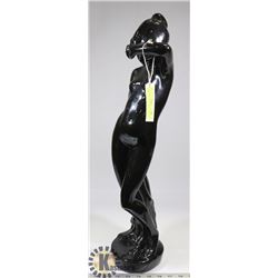 BLACK STATUE OF NUDE LADY 24" TALL