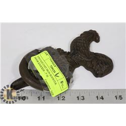 VINTAGE CAST IRON ROOSTER DOOR KNOCKER - 7" H.