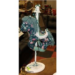VINTAGE CAROUSEL HORSE ON WOOD STAND - 29"H X