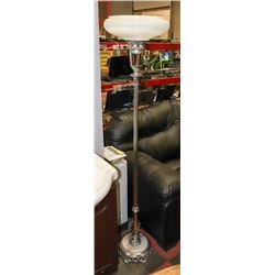 VINTAGE CHROME AND MARBLE BASE FLOOR LAMP