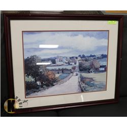 "SUMMER VILLAGE"  BY KENT P. WALLIS, 33 X 27 WATER