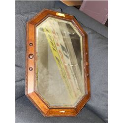 VINTAGE STYLE WOOD FRAMED MIRROR