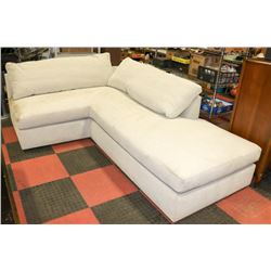 MODERN BEIGE CORNER SECTIONAL (NEEDS CLEANING)
