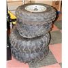 Image 1 : SET OF 4 ATV AT25X8R12 TIRES WITH RIMS.