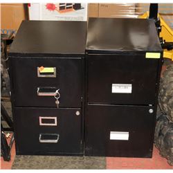 2-  TWO DRAWER FILING CABINETS, ONE WITH KEYS