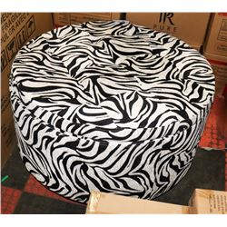 EZTIA STORAGE OTTOMAN ZEBRA PATTERN