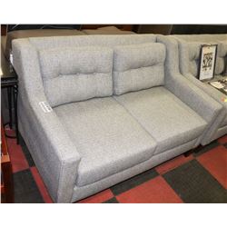 NEW CHARCOAL GREY SOFT FABRIC 56" LOVESEAT