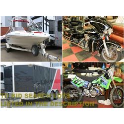 FEATURED! MOTORBIKES , BOAT , CARGO TRAILER