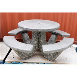 DAMAGED CONCRETE PICNIC TABLE AS IS