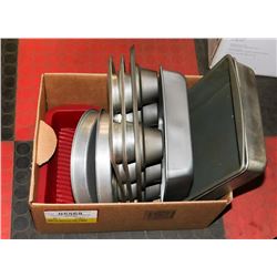 BOX OF KITCHEN BAKEWARE.