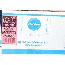 CASE WITH 125- 26" X 36" YELLOW GARBAGE BAGS