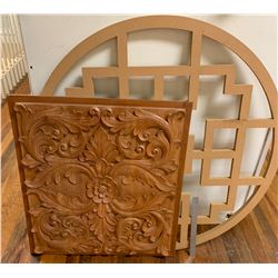 Intricately Carved Hardwood Panel & Pierced Oriental MDF Design Panel
