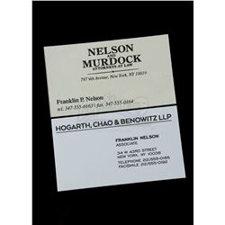 Lot # 3: Franklin 'Foggy' Nelson's Business Cards