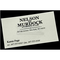 Lot # 55: Karen Page's Nelson and Murdock Business Card