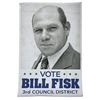 Image 1 : Lot # 57: 'Vote Bill Fisk' Poster