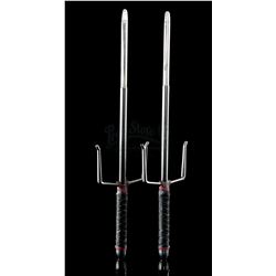 Lot # 155: Elektra Natchios' Red and Black-Handled Retractable Sais