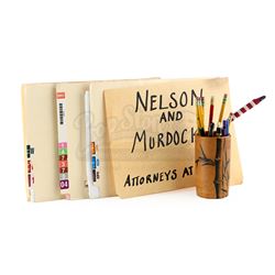 Lot # 212: Franklin 'Foggy' Nelson's Desk Belongings and First 'Nelson and Murdock' Sign