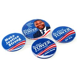 Lot # 296: Four Assorted Blake Tower Re-Election Buttons