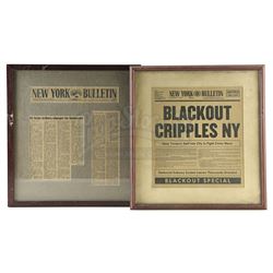 Lot # 302: Karen Page's Framed New York Bulletin Newspapers