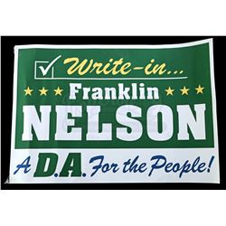 Lot # 324: Franklin 'Foggy' Nelson's Campaign Poster