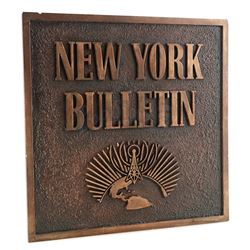Lot # 348: New York Bulletin Building Sign