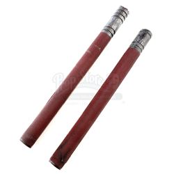 Lot # 393: Benjamin 'Dex' Poindexter's Stunt Separated Foam Rubber Billy Clubs