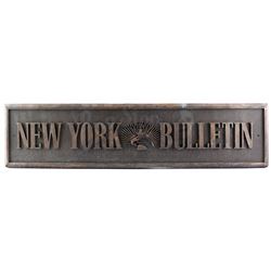 Lot # 449: New York Bulletin Front Building Sign