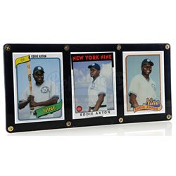 Lot # 504: Eddie Axton Framed Baseball Cards