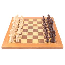 Lot # 511: Bobby Fish's Chess Board and Chess Pieces