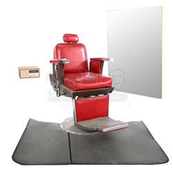 Lot # 512: Pop's Barber Shop Chair and Accessories