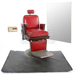 Lot # 570: Pop's Barber Shop Chair and Accessories