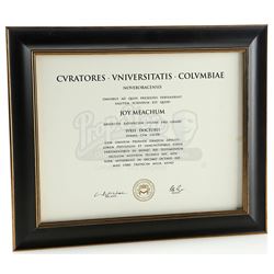 Lot # 670: Joy Meachum's Framed Degree