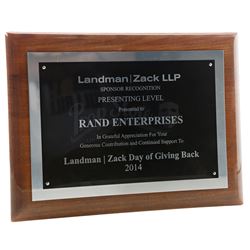 Lot # 746: Landman and Zack Sponsor Recognition Plaque