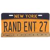 Image 5 : Lot # 792: RAND ENT 27 New York License Plate