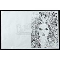 Lot # 838: Mary Walker's Face Drawing