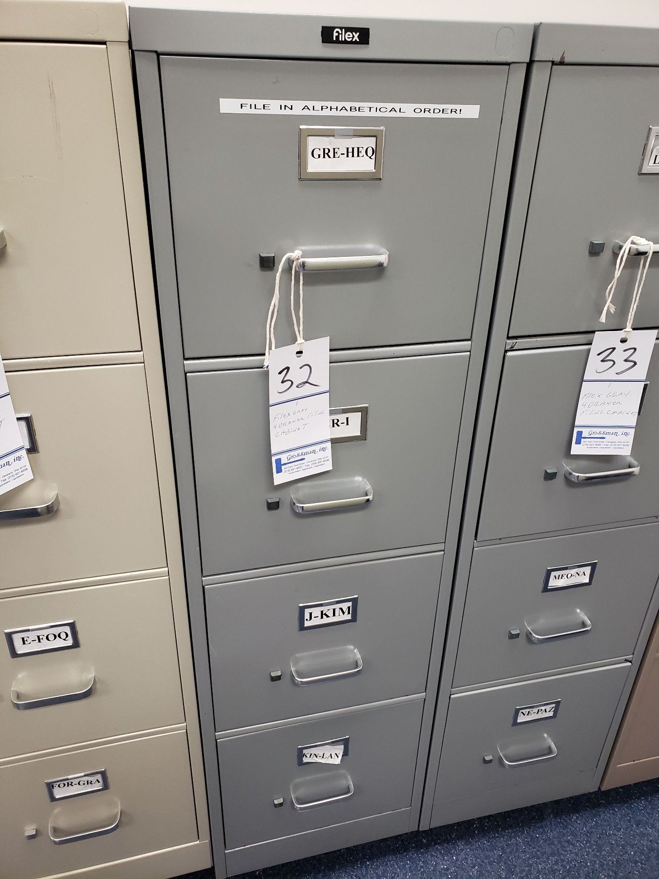 Gray Filex 4 drawer metal file