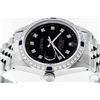 Image 5 : Rolex Mens Stainless Steel Black Diamond & Sapphire Datejust Wristwatch