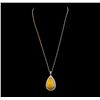 Image 2 : 25.06 ctw Opal and Diamond Pendant With Chain - 14KT Rose Gold