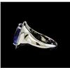 Image 3 : 8.90 ctw Tanzanite and Diamond Ring - 14KT White Gold