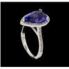 Image 4 : 3.45 ctw Tanzanite and Diamond Ring - 14KT White Gold