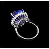 Image 3 : 11.38 ctw Tanzanite and Diamond Ring - 14KT White Gold