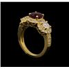 Image 4 : 14KT Yellow Gold 1.78 ctw Ruby and Diamond Ring