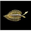 Image 1 : 0.30 ctw Diamond Leaf Motif Pin - 14KT Yellow Gold