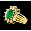 Image 1 : 2.50 ctw Emerald and Diamond Ring - 14KT Yellow Gold