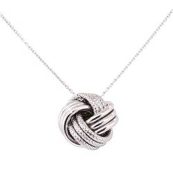 Love Knot Necklace - 14KT White Gold