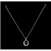 Image 1 : 5.01 ctw Emerald and Diamond Pendant With Chain - 14KT White Gold